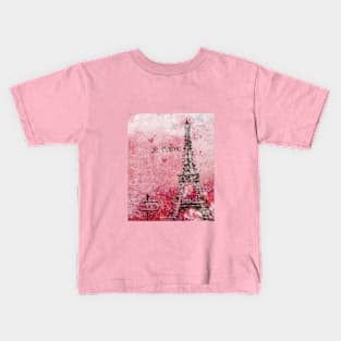 Je Taime Paris Eiffel Tower Kids T-Shirt